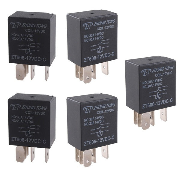5Pcs Car Electronics 12V 20A-30A SPDT Relay For Fuel Pump Horn Kit 5P 5 Pins Auto Relays diagnostic-tool XY01
