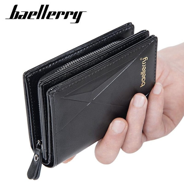 Nouveau portefeuille pour hommes baellerry court affaires multi-fonction portefeuille à glissière avec fente multi-cartes