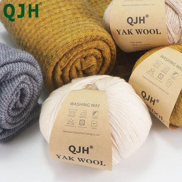 12PCS-bag Undyed Natural Organic Mongolian Yak Wool Yarn For Hand knitting Crochet DIY Soft For Fashion Garments Baby Clothes