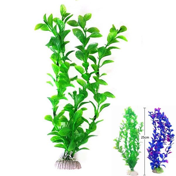 Plantes d'aquarium d'aquarium, algues vertes artificielles, plantes d'eau vive, décorations de plantes en plastique