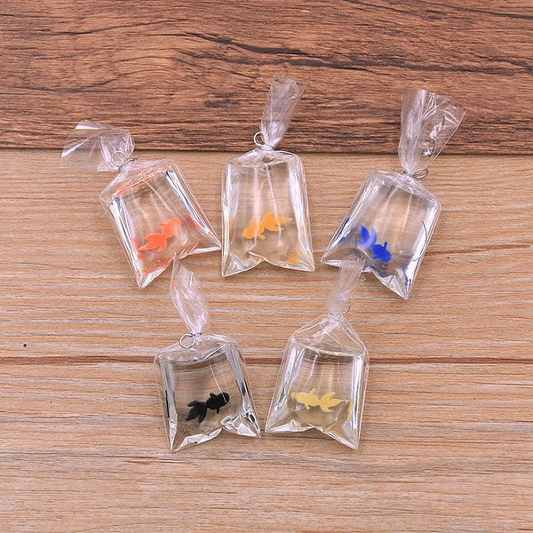 3 pairs(6pcs) Transparent Resin Goldfish Pendant Fish Charms In Water Pendant DIY Fish Bag Earrings Jewelry Accessories