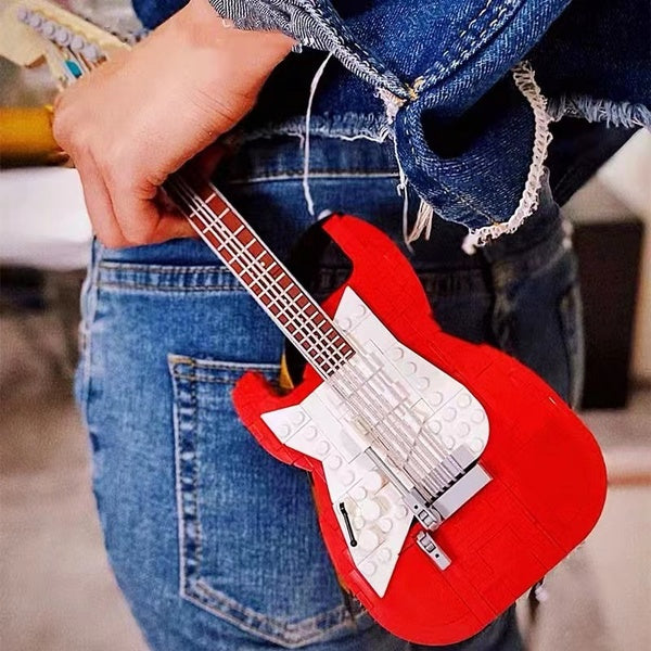 New 1200pcs Guitar Model Building Block Brick Educational Assembly Toy for Children Gift