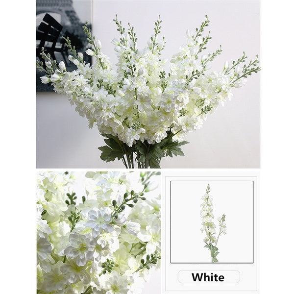 1 Bundle Artificial Delphinium Plants Vases for Home Decor Wreath Decor Household Products Silk Delphinium Decorative Flowers