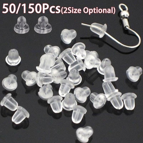 50-150pcs Soft Silicone Rubber Earring Back Stoppers for Stud Earrings DIY Earring Findings Accessories（6mm-8mm） Matron Inn