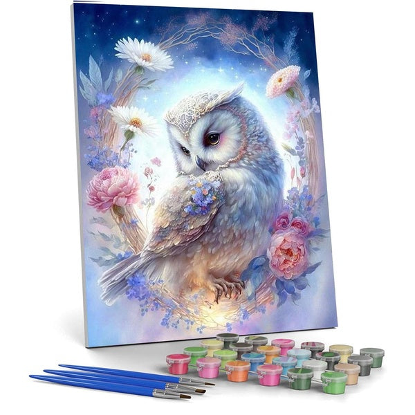 （Owl）FIYO Diy Oil Paint by Numbers Kits for Adults and Kids Beginner on Canvas Fashion Oil Painting Wall Art for Gift( No Frame )