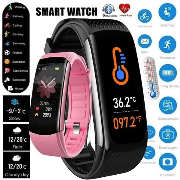 C6T Bracelet intelligent multi-fonction fréquence cardiaque tensiomètre étape surveillance du sommeil Fitness montre de sport pour Apple Android