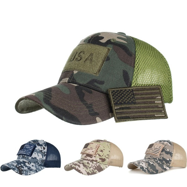 Casquette de Baseball de Camouflage pour hommes drapeau USA chapeau de chasse militaire été respirant maille camionneur chapeaux femmes casquette de