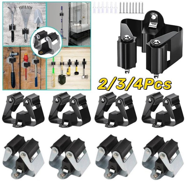 2-3-4Pcs Multi-Purpose Hooks Wall Mounted Mop Organizer Broom Holder Rack Hanger Strong Hook for Home Kitchen Bathroom Supplies Clip