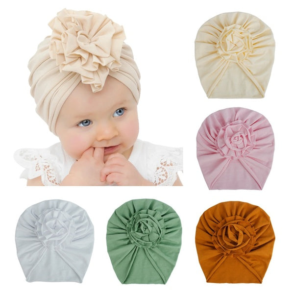 Lovely Flower Baby Hat Soft Baby Girl Hat Turban Spring Infant Toddler Newborn Baby Cap Bonnet Headwraps Kids Hat Beanies