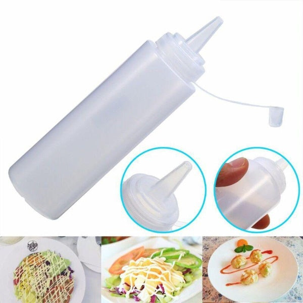 1pcs Squeeze Bottle With Cap Plastic Condiment Dispenser Bottle,Suitable for ketchup, mustard sauce, sauce, etc. []
