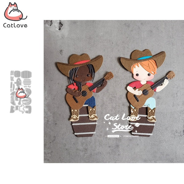 Catlove Barrel Guitar Cowboy Metal Cutting Dies Scrapbooking Stencil Die Cuts Card Making DIY Craft Embossing New Dies For 2020