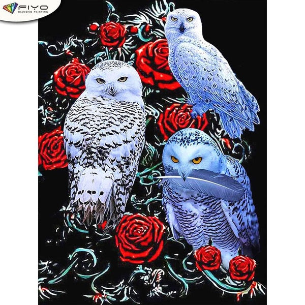 Owl DIY 5D Diamond Painting Full Drill with Number Kits Home and Kitchen Fashion Cross Stitch Embroidery Paintings Canvas Pictures Wall Decoration Gi