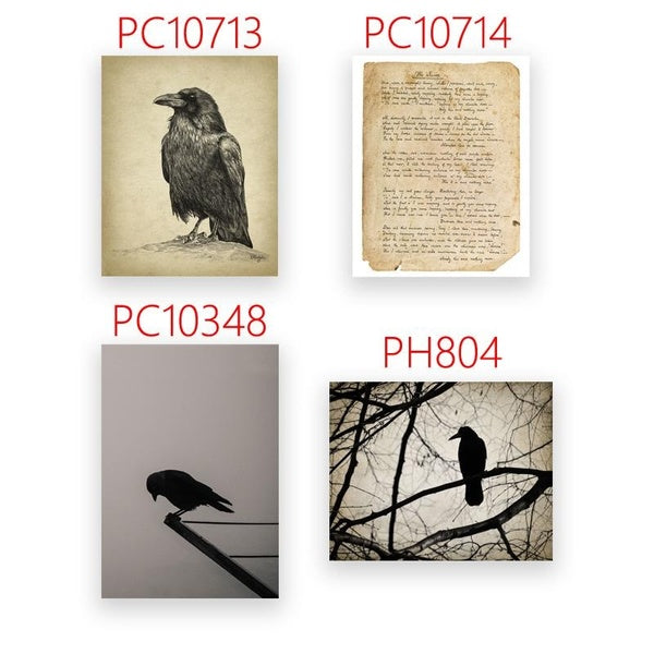 Vintage Raven Art Print The Raven Edgar Allan Poe Poem Poster Gothic Wall Decoration Canvas Painting Bird Sketch Pictures Decor No Frame