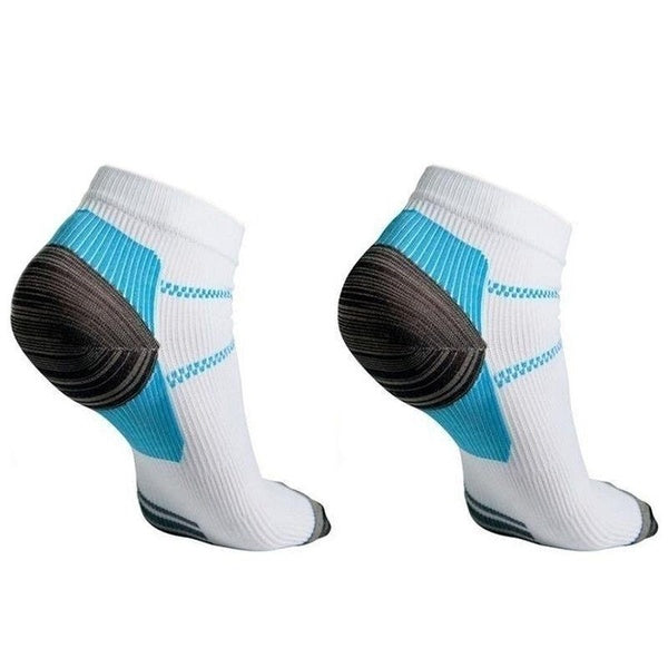 Sport Veins Socks Plantar Absorbing Sweat Running Socks for Plantar Fasciitis Arch Pain (Color: White)