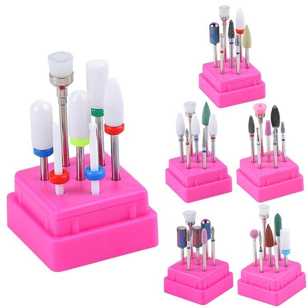 Ceramic Nail Drill Bits Set Pedicure & Manicure Drill Bits Kit Replacement Drill Bits for Electric Nail Drill Machine Acrylic Nail Tool