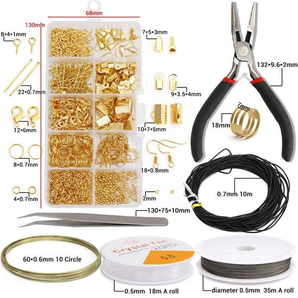 Jewelry Accessories Kit Metal Parts Ring-Chain-Pin Set for Jewelry Making DIY Beading Bracelet Necklace Earring Matron Inn