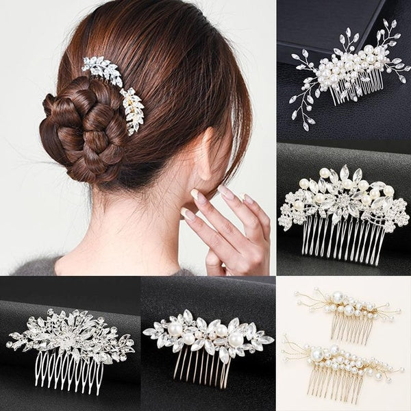 New Wedding Hair Comb Luxury Pearl Women Hair Clip Fashion Bridal Different Styles Rhinestone Hair Accessories Matron Inn