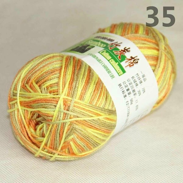 Sale 1SkeinsX50gr Bamboo Cotton Baby Blankets Hand Knitting Crochet Yarn 35 Gold Orange