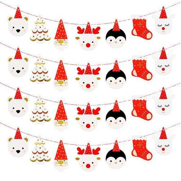Christmas Trees Decorations Christmas Candy Garland Hanging Banner for Xmas Holiday New Year Party Decorations