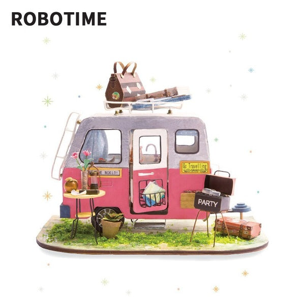 Robotime DIY Doll House with Furniture Wooden Miniature House Doll Toys for Children Girl's Gift DGM04