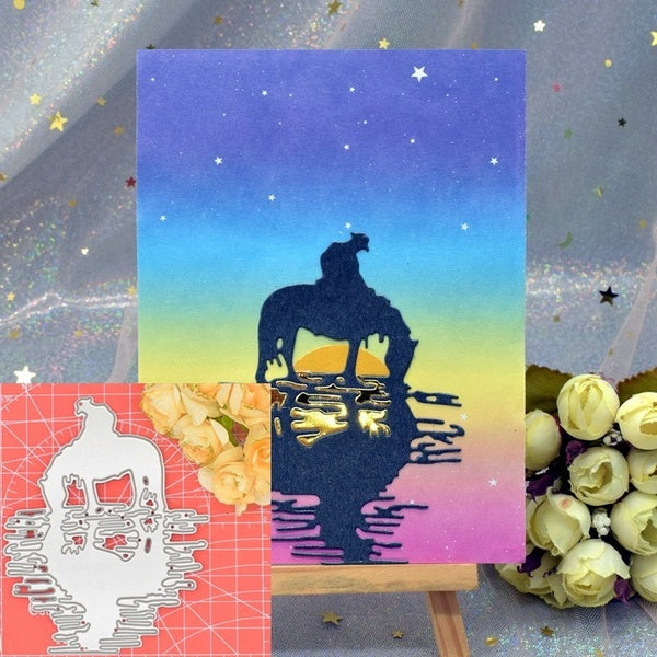 Cowboy Cheval métal matrices de découpe pochoirs pour bricolage Scrapbooking papier carte décor gaufrage Die