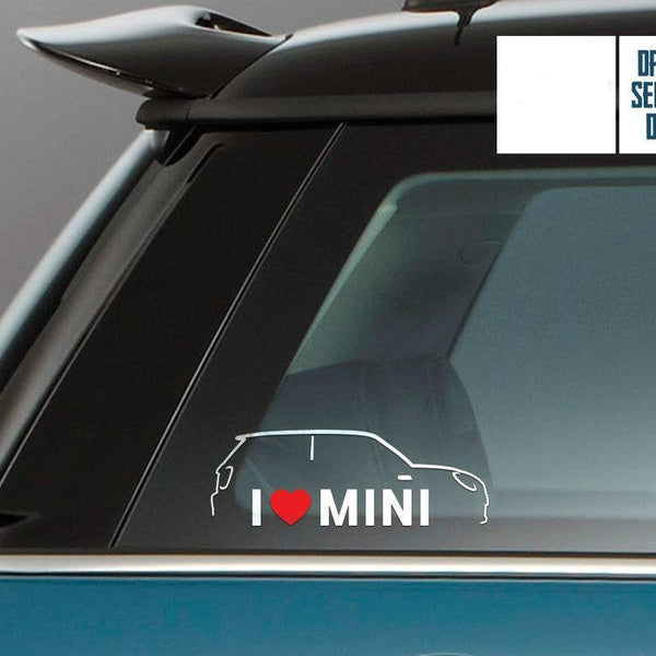 1 Pcs I Love Mini Window Sticker Decals Graphic for Mini Cooper One S Countryman JCW
