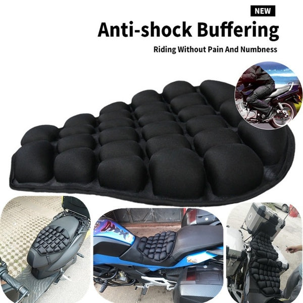Inflatable Seat Cushion Water Fillable Cooling Down Air Seat Pad Pressure Relief Ride Touring Saddles, for Motorcycle, Scooter, Fishing, Office