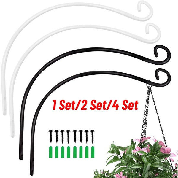 1 Set-2 Set-4 Set Hanging Plant Bracket Wall Decorative Hanger Hooks for Indoor Outdoor Hanging Bird Feeders, Planters, Street Lights, Lanterns, Wind