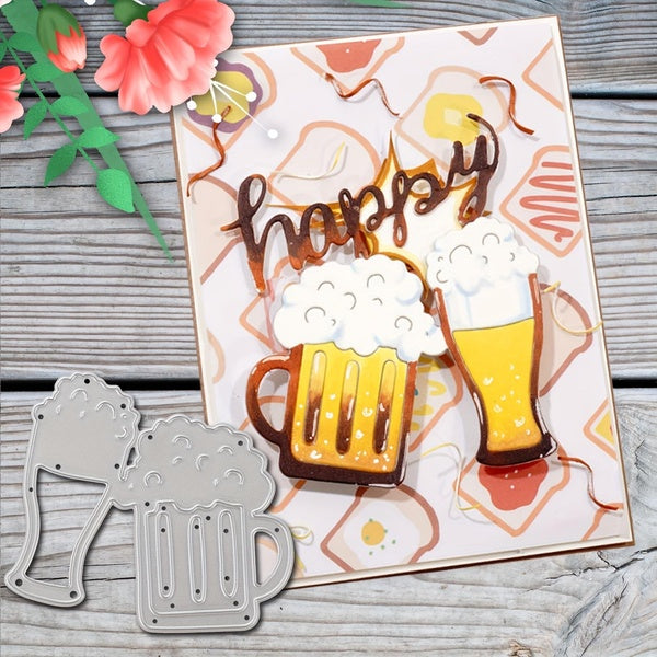 Beer Cups Metal Cutting Dies Scrapbooking Stencil Die Cuts Card Embossing Photo Album Template Mold,Decoration Craft