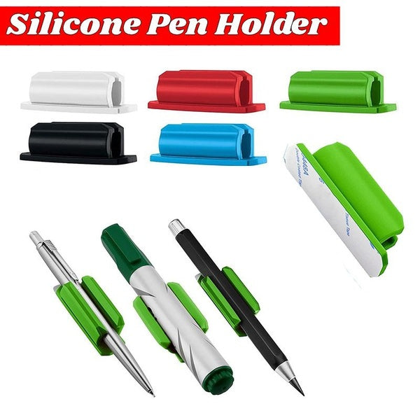 2-4Pcs Pen Holder Adhesive For Desk Securely Holds Pens Silicone Pen Holder Writing Instrument Holder Office Desk Accessories