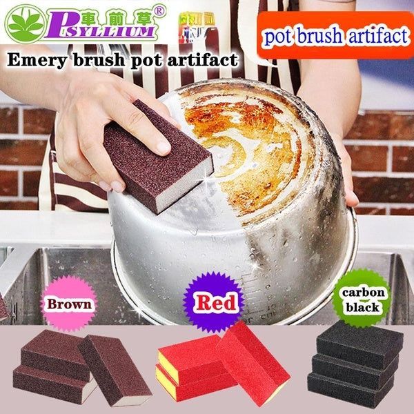 High-quality Sponge Block with Carborundum for Household Cleaning，Powerful Carborundum Sponge for Pot Brushing and Kitchen Supplie