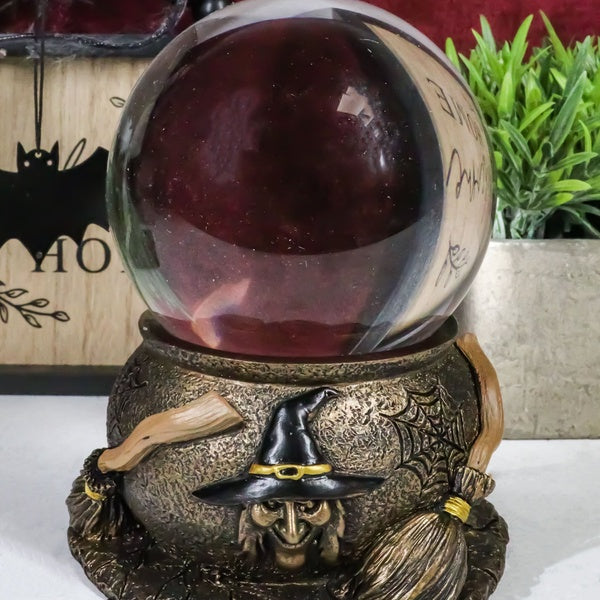 Wicca Psychic Salem Dark Witch Broomsticks Web Scrying Crystal Glass Gazing Ball