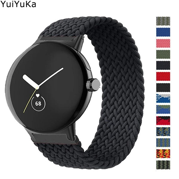 YuiYuKa Bracelet en nylon pour Google Pixel Watch - Pixel Watch 2 Bracelet en nylon élastique tressé Accessoires pour Smartwatch Pixel Watch Bracelet