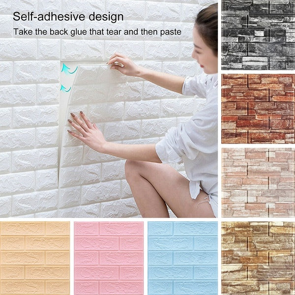 3d Brick Pattern Wallpaper Self Adhesive Wall Sticker Bedroom Wall Decor, Room Decor, 3d Wallpaper Waterproof Wall Sticker Self Adhesive 3d Foam Wall