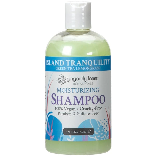 Botanicals Moisturizing Shampoo For All Hair Types, Island Tranquility, 100% Vegan & Cruelty-Free, Green Tea Lemongrass Scent, 12 Fl Oz