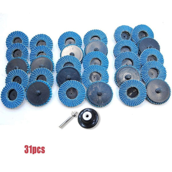 31 pièces disques à lamelles 2 "50mm meules de ponçage 40 60 80 grain meuleuse d'angle outil de ponçage