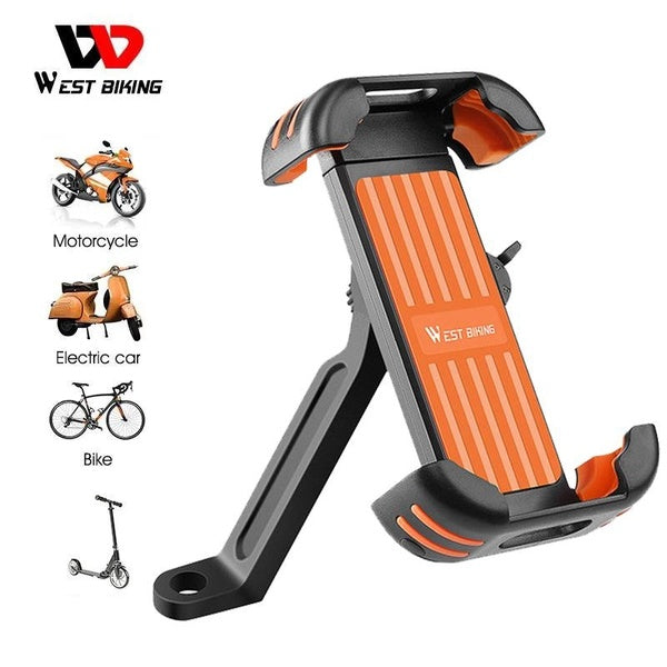 WEST BIKING - Support de téléphone pour moto, réglable à 360 °, pour vélo, Scooter électrique, Smartphones, Gps 4.5-7.5 pouces