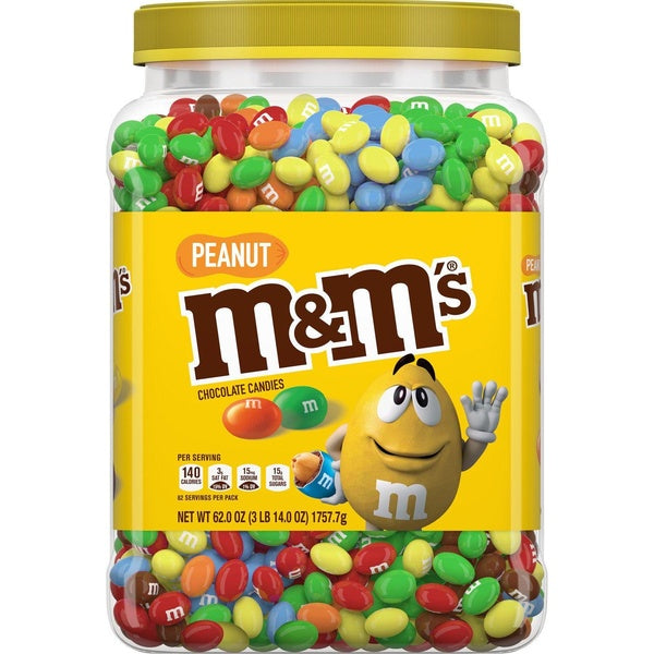 M & M'S Peanut Milk Chocolate Candy, 62 oz