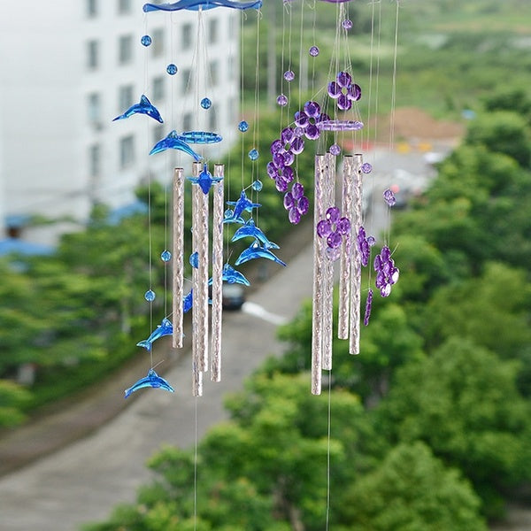 1PC 4 Styles New Dolphins Love Chimes Creative Music Lovers Gift Pendant Metal Tubes Campanula For Home Windows KN 042