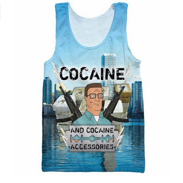 Vest Accessories Men Tank Tops 3D Print King of the Hill Graphic Striped Vest Bodybuilding Stringer Singlets Sleeveless Shirt Plus Size N172