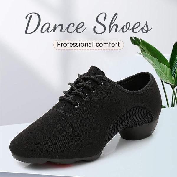 Men's and Women's Oxford Cloth Mesh Modern Jazz Low Heel Training Dance Shoes Yoga Professional Dance Shoes