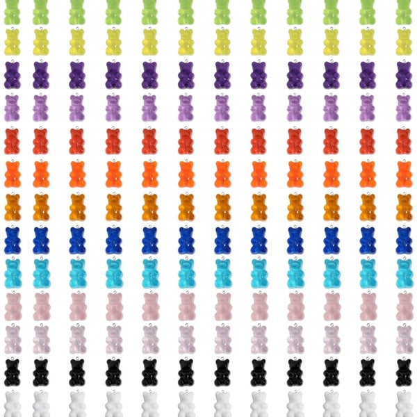 20PCs Coloré Résine Gommeuse Ours Charmes Pendentif Ours De Bande Dessinée Porte-clés pour DIY Collier Mignon Porte-clés (couleur mélangée, au hasard