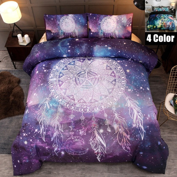 3D BOHO Material Wind Chime Pattern Printed Comforter Duvet Covers Dream Catcher Printed Bedding Set 2-3 Pcs-Set Duvet Cover & Pillowcase Set with Zi
