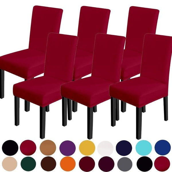 2-4-6 pcs Elastic Spandex Chair Covers Easy-to-Clean Functional Seat Chair Covers for Dining Rooms, Banquets, Parties, Offices, and Events - Durable,