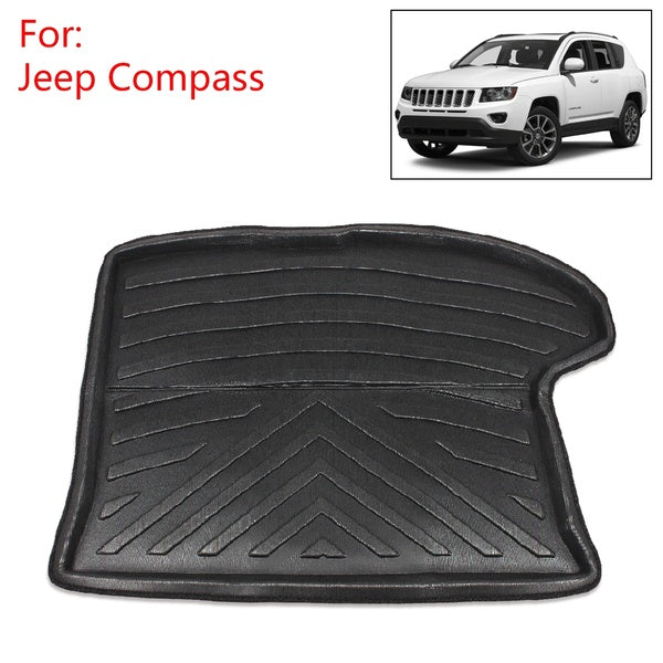 Black Rear Trunk Tray Boot Liner Cargo Floor Mat Cover Fit for Jeep Compass 2007-2016