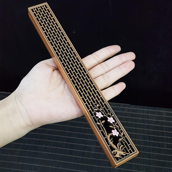 1pc Flower Hollow Incense Box, Line Incense Sandalwood Incense Burner Household Incense Box Ornament, Metal Incense Holders, Chinese Style Incense Bo