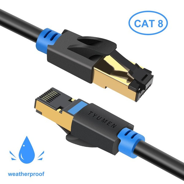 Cordon de raccordement SSTP Cat8, câble Ethernet à double blindage ultra haute vitesse avec prise RJ45 plaquée or pour modem, routeur, TV, PC, Mac, o