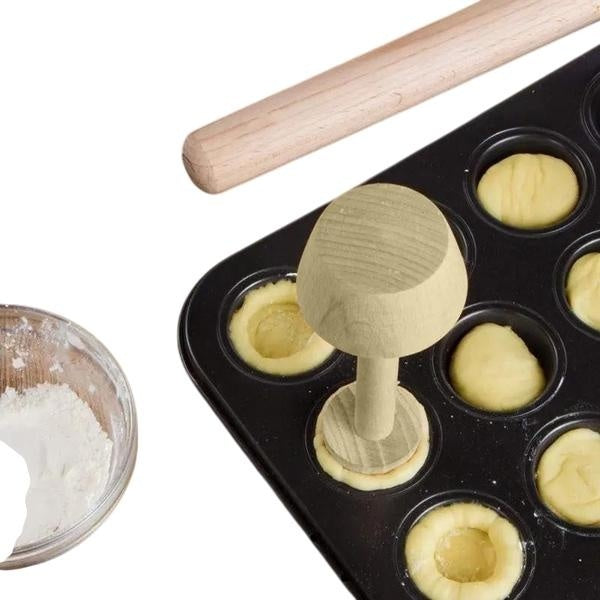 1pc Kitchen Gadgets Wood Egg Tart Pusher Double Side Tart TampelPastry Pusher Wooden Egg Tart Mold For Eggtart Mold Baking CakeKitchen Tools