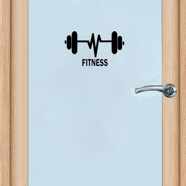 25*14.6CM haltérophilie haltères Fitness gymnase Sport autocollant mural décalcomanie chambre porte décor D1-0309