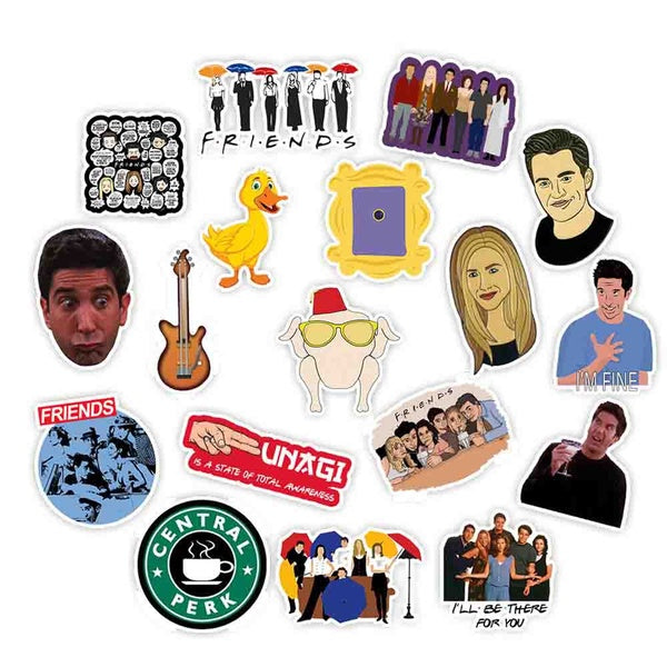 25-50 Pcs Sitcom Friends Cartoon Sticker Decorative Office Desktop Computer Notebook Water Cup High Quality Decal